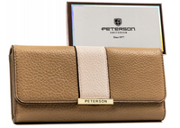 duży, poziomy portfel damski ze skóry ekologicznej - peterson