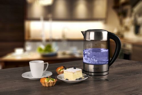 CZAJNIK ELEKTRYCZNY SZKLANY BEZPRZEWODOWY LED 1,7L REGULACJA TEMP 2200 na Arena.pl