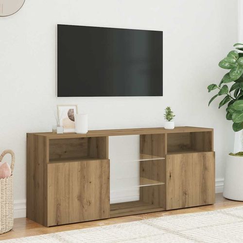 Szafka pod TV z oświetleniem LED, dąb artisan, 120x30x50 cm na Arena.pl