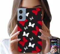 ETUI DO MOTOROLA E15 / G05 - KOKARDKI CZERWONO BIAŁE MYSZKA, WZORY