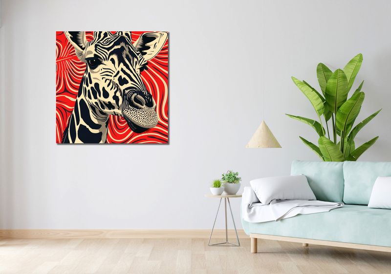 Obraz 90x90cm Wzrok Żyrafy zdjęcie 2