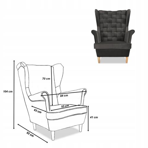 Zestaw wypoczynkowy Carol sofa fotele paski Family Meble grafitowy na Arena.pl