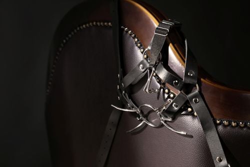 head harness with spider gag and nose hooks   black na Arena.pl