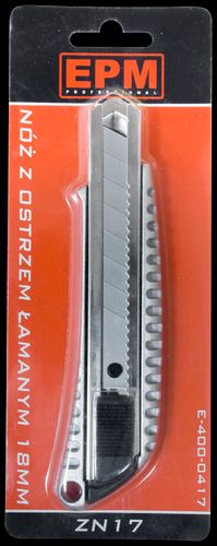 nóż, nożyk z ostrzem łamanym 18mm stop cynku - e-400-0417 na Arena.pl