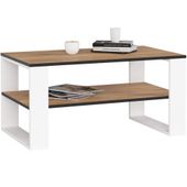 Stolik kawowy ALEX 92 cm ława kawowa 2 poziomy - dąb craft biała