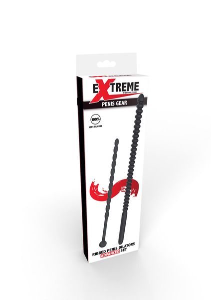 Ribbed Penis Dilator Set 2 Pcs Black zdjęcie 6