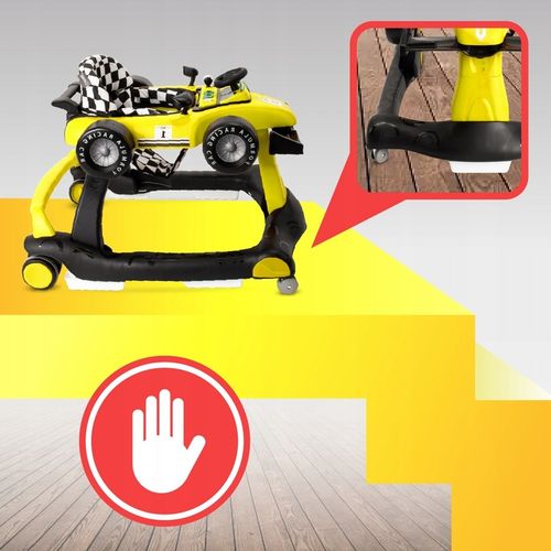 Interaktywny Chodzik jeździk pchacz Wyścigówka Formuła 1 3w1 żółty na Arena.pl