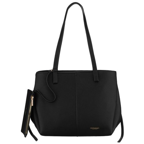 czarna shopperka damska wykonana ze skóry ekologicznej z praktycznym na Arena.pl