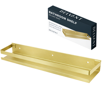 Półka łazienkowa wisząca pod prysznic kuchenna metalowa DELVANT BANO złota szczotkowana 60 cm