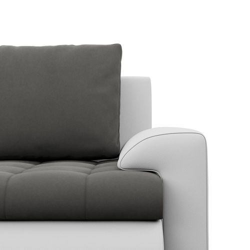 Narożnik z otomaną, prawy, BOSCO, ekoskóra, 230x200x89, biały| TYLETEGOTU na Arena.pl