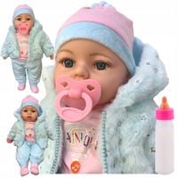 LALKA JAK ŻYWA BOBAS 45cm MÓWI butelka smoczek NEW