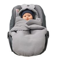 ŚPIWOREK OTULACZ FOTELIK WÓZEK NOSIDŁO WAFEL SZARY BAWEŁNA