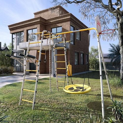 plac zabaw do ogrodu Wesoła Łąka basic - żółty na Arena.pl