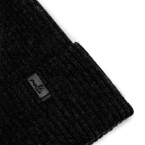 Czapka zimowa męska ciepła klasyczna CZARNA wełna MERINO na zimę 55-60 na Arena.pl