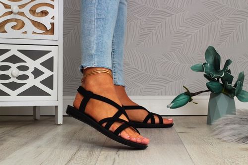 CZARNE SANDAŁY DAMSKIE SPORTOWE GUMECZKI NA LATO na Arena.pl