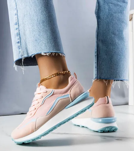 Różowe sneakersy na platformie Ada 40 na Arena.pl