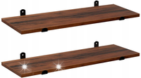 Solidne rustykalne 2 półki 60cm MDF brązowo-czarne