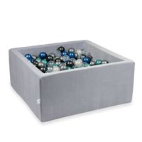 Suchy basen 90x90x40cm Velvet Soft Jasnoszary z piłeczkami 400szt (metaliczny turkus, metaliczny niebieski, srebrne, metaliczny grafit, przezroczyste, perłowe)