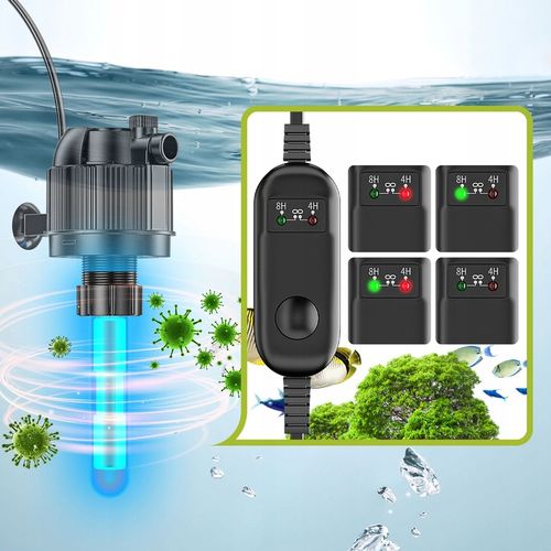 5W1 FILTR WEWNĘTRZNY Z LAMPĄ UV 500L/H DO AKWARIUM 10-120L z UVC na Arena.pl