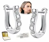 KOLCZYKI SREBRNE 925 Z CYRKONIAMI SWAROVSKI. WISZĄCE KOLCZYKI SREBRO 925