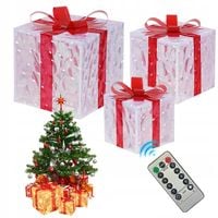 DEKORACJE ŚWIĄTECZNE PUDEŁKA LED 3 SZT IP44 OGRODOWE DO ZIMNYCH