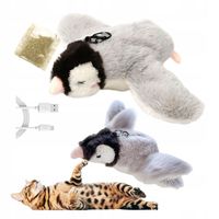 Zabawka dla kota INTERAKTYWNA latający PTAK z dźwiękiem na USB z kocimiętka