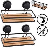 Zestaw łazienkowy czarny - 2 x półka łazienkowa bambus GAVI loft Yoka