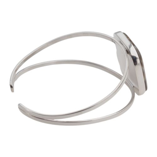 Bransoletka sztywna - Krzemień Pasiasty prostokąt i srebro 1 na Arena.pl