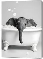 Obraz 70x100cm Vintage Artystyczny | Słonik w Kąpieli |  Pop Art