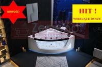 Wanna z hydromasażem 150cmx150cmx64cm + MASAŻ KARKU, DYSZE OBROTOWE,GRZAŁKA Wanna z hydromasażem 150cmx150cmx64cm + MASAŻ KARKU, DYSZE OBROTOWE,GRZAŁKA