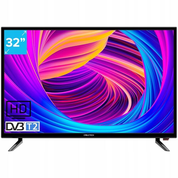 Telewizor 32'' Cabletech HD 2xHDMI USB DVB-T2 HEVC zdjęcie 1