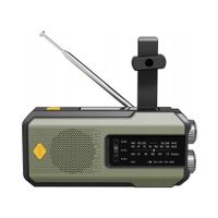 RADIO AWARYJNE Z KORBKĄ DYNAMO USB SOLARNE ALARM SOS TURYSTYCZNE Z LATARKA