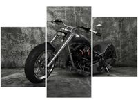 60 90CM OBRAZ 3 ELEM CHOPPER ŚCIENNY DRUK PŁÓTNO