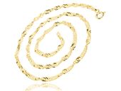 Delikatny pozłacany srebrny skręcany łańcuszek singapur spiralka 45 cm srebro 925 SINGAPORE_SI25G_45