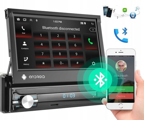 RADIO SAMOCHODOWE 1 DIN ANDROID 13 GPS USB WIFI DAB+ WYSUWANY AUX CARPLAY na Arena.pl