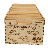 Przyprawnik Drewniany 15 Przegródek - Organizer na Przyprawy