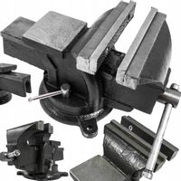 MOCNE IMADŁO ŚLUSARSKIE OBROTOWE Z KOWADŁEM ŻELIWNE 125mm HARTOWANA STAL