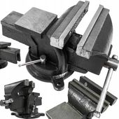 MOCNE IMADŁO ŚLUSARSKIE OBROTOWE Z KOWADŁEM ŻELIWNE 125mm HARTOWANA STAL