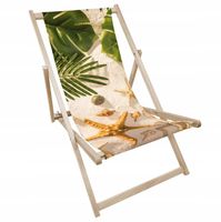 Leżak Drewniany PLAŻA ROZGWIAZDY LIŚCIE Ogrodowy Plażowy Bukowy