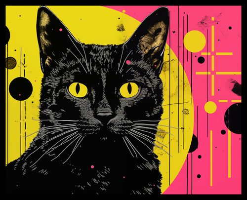 Plakat 50x40cm Neonowy Kocur na Arena.pl