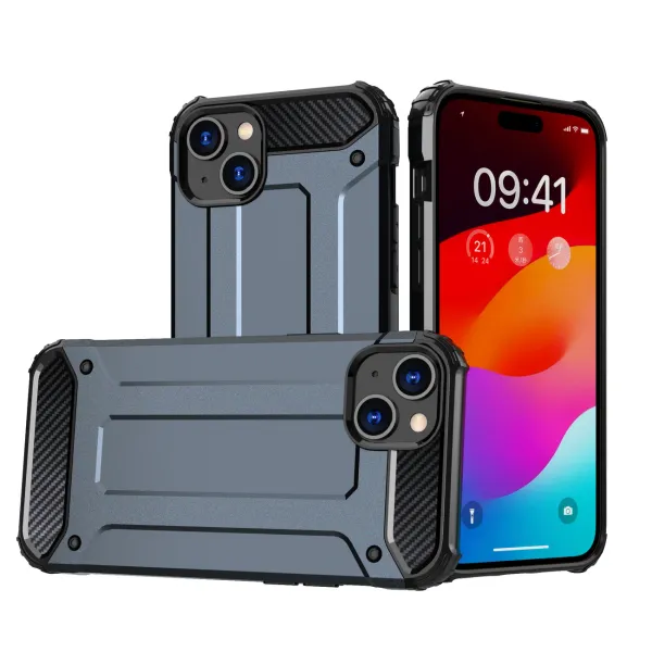 Pancerne etui do iPhone 15 Plus Hybrid Armor - niebieskie zdjęcie 1