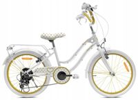 Rower dziecięcy SUN BABY Heart bike 20 cali dla dziewczynki Biało-złoty