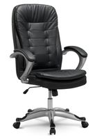 Fotel biurowy z miękkiej skóry Sofotel 322 czarny