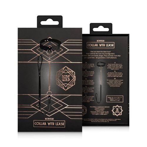 rosy gold   collar with leash   black na Arena.pl