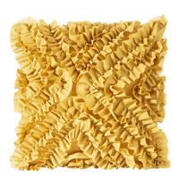 POSZEWKA Z MAŁYMI FALBANKAMI 45X45 CM MUSZTARDOWA