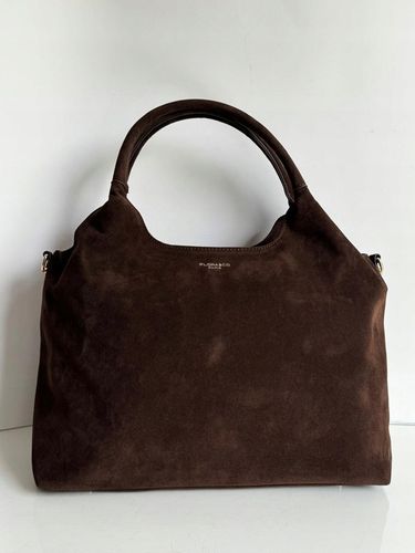 Torebka Flora&Co duża czekoladowa zamsz eco zamszowa breloczek brąz shopper na Arena.pl