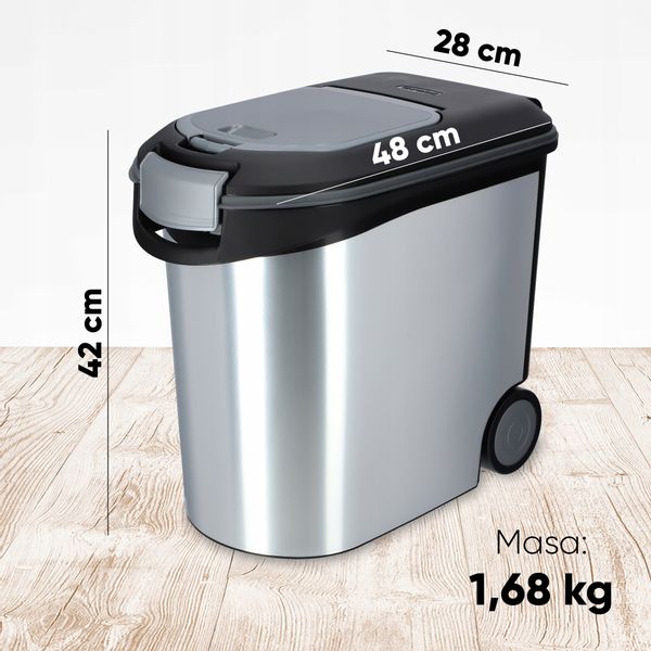 Curver Pojemnik Na Karmę Dla Zwierząt 12kg Srebrny zdjęcie 6