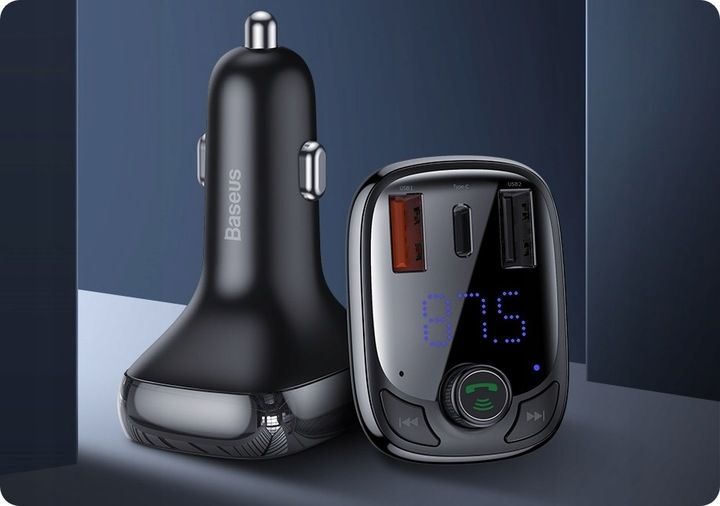 BASEUS TRANSMITER FM BLUETOOTH SZYBKA ŁADOWARKA 3x USB USB-C 36W PD QC zdjęcie 8
