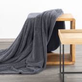 Koc jednokolorowy flano KLORI 170X210 stalowy