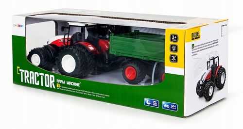 TRAKTOR Z PRZYCZEPĄ DLA DZIECI NA BATERIE PREZENT AKUMULATOR I ZABAWKA LED na Arena.pl